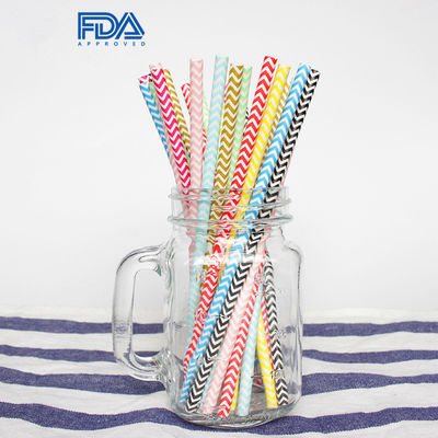 Сертификат FDA одноразовые биоразлагаемые бумажные соломинки с различным узором